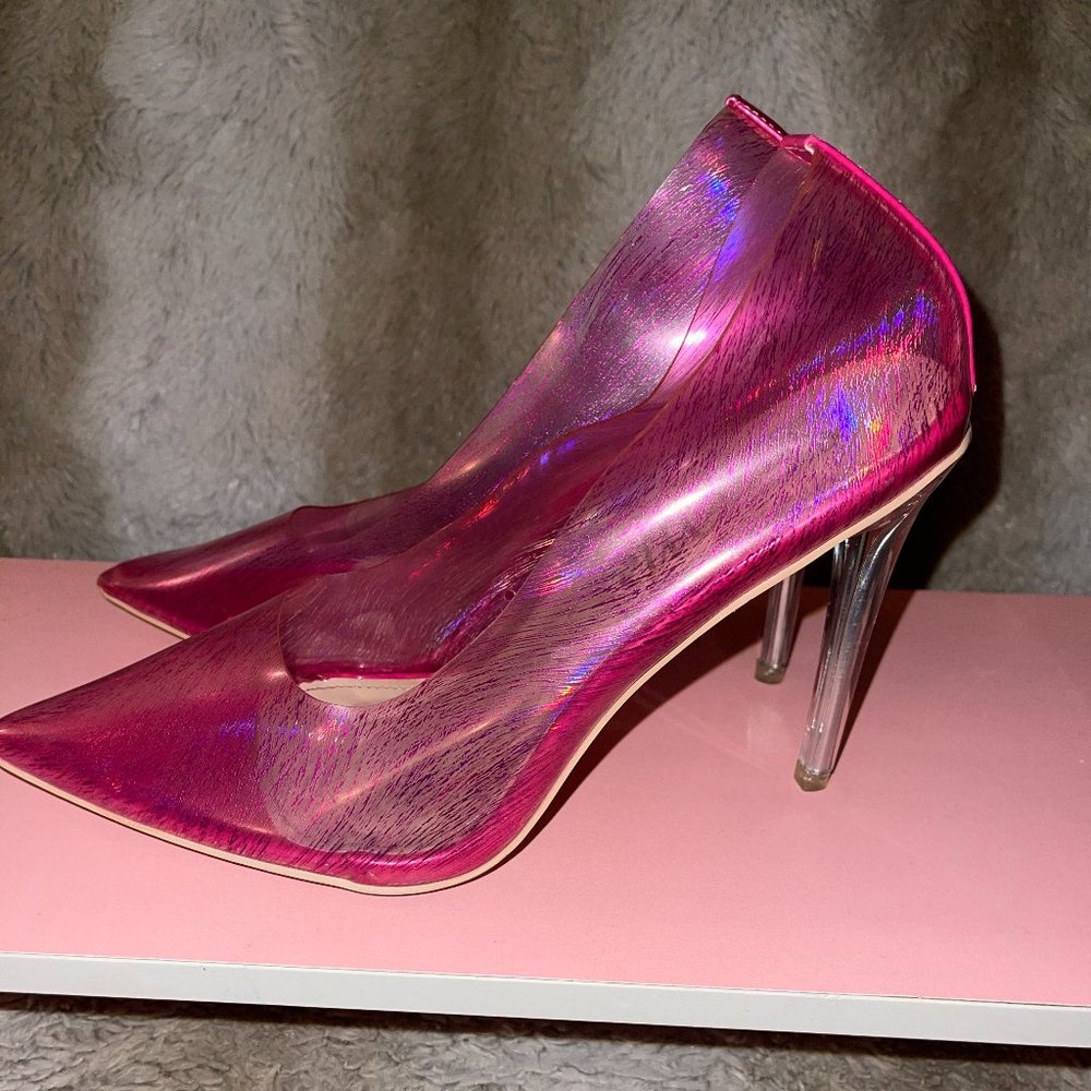 So Me - Hot pink clear heels